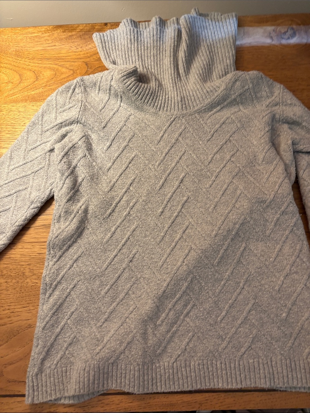 Women's Calvin Klein Gray Turtleneck Cable-Knit Sweater